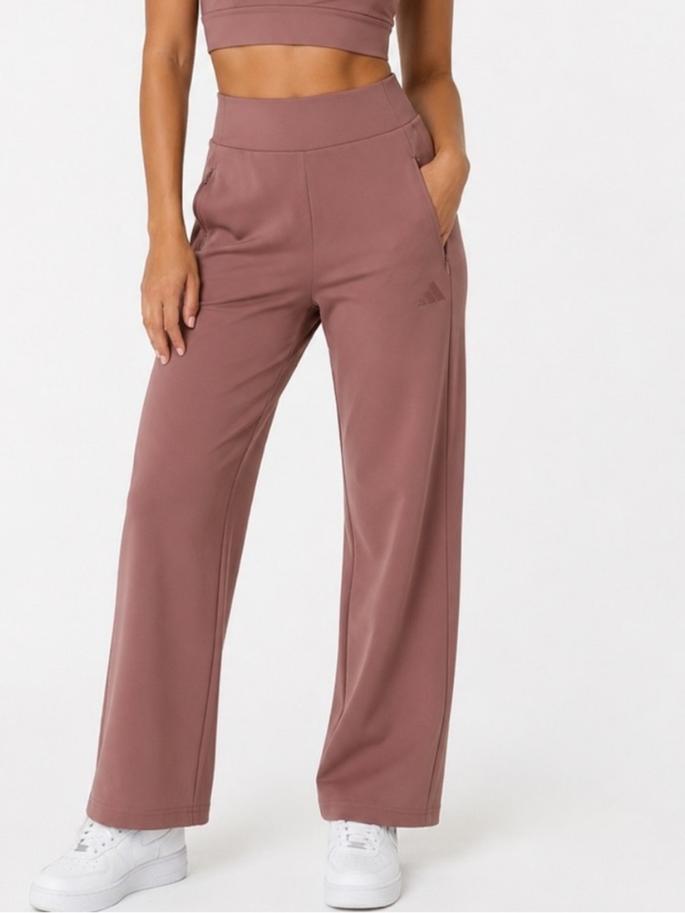 adidas Women’s Wide-Leg Sweatpants in Dusty Rose